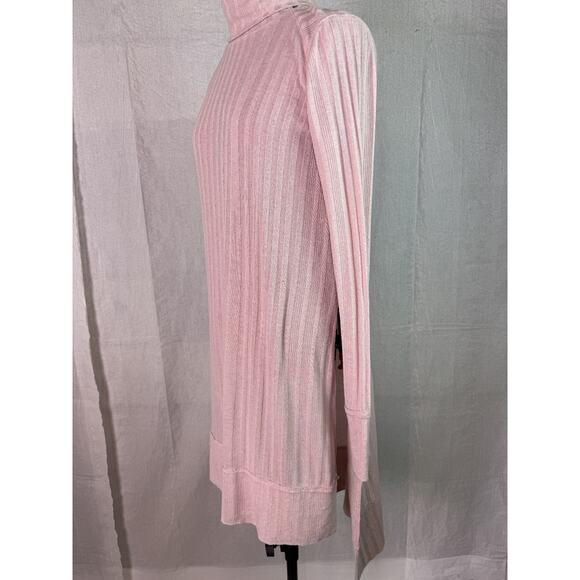 Free People Espresso Rib Top Tunic Pale Mauve Sweater Womens Size Medium C731 - Picture 3 of 12